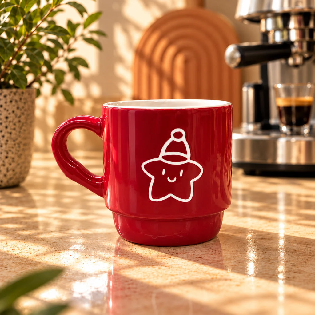 Christmas Star Mug – 310ml - ceramic cup gift by Gifteila