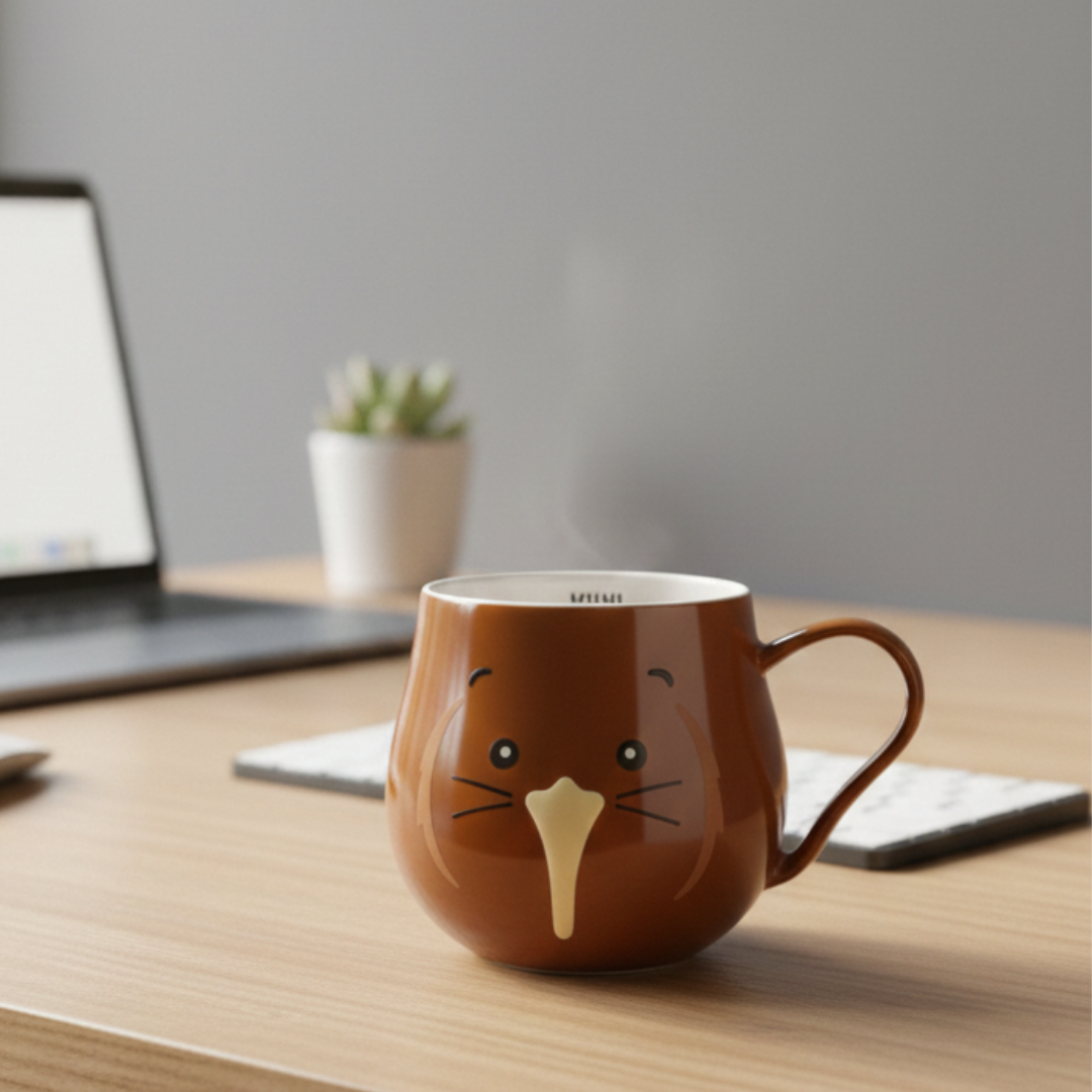 Cute Kiwi Mug – 350ml Ceramic Coffee Cup