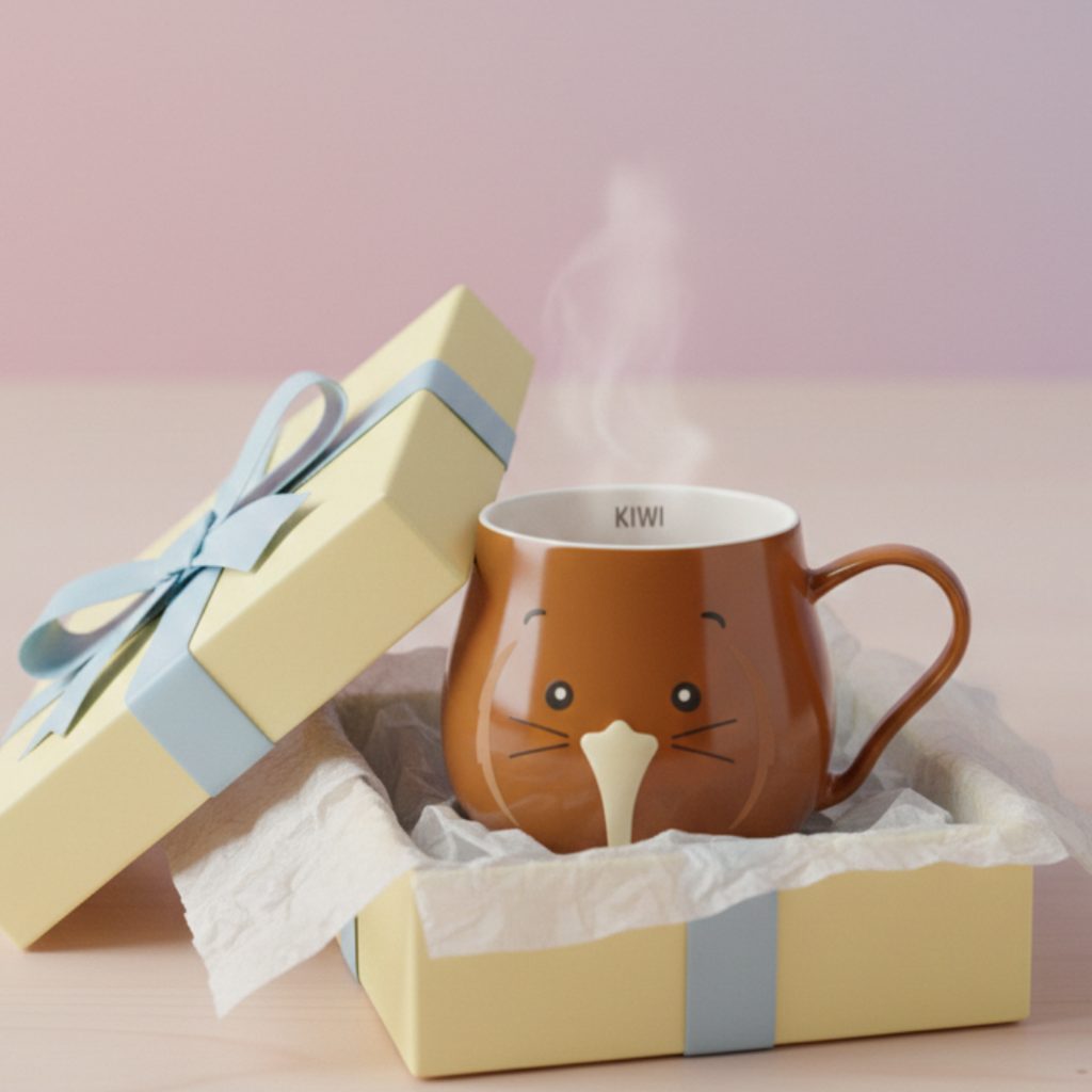 Cute Kiwi Mug – 350ml Ceramic Coffee Cup
