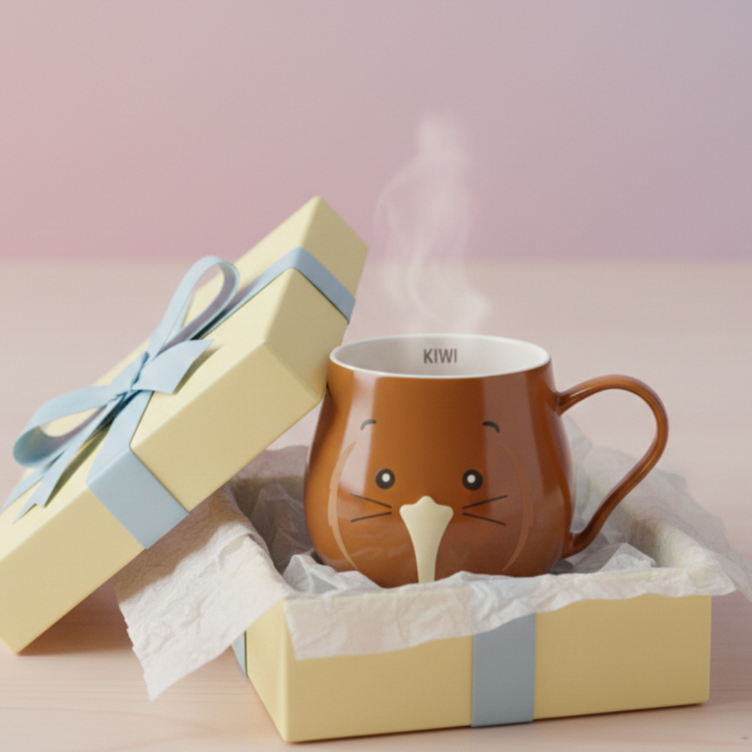 Cute Kiwi Mug – 350ml Ceramic Coffee Cup