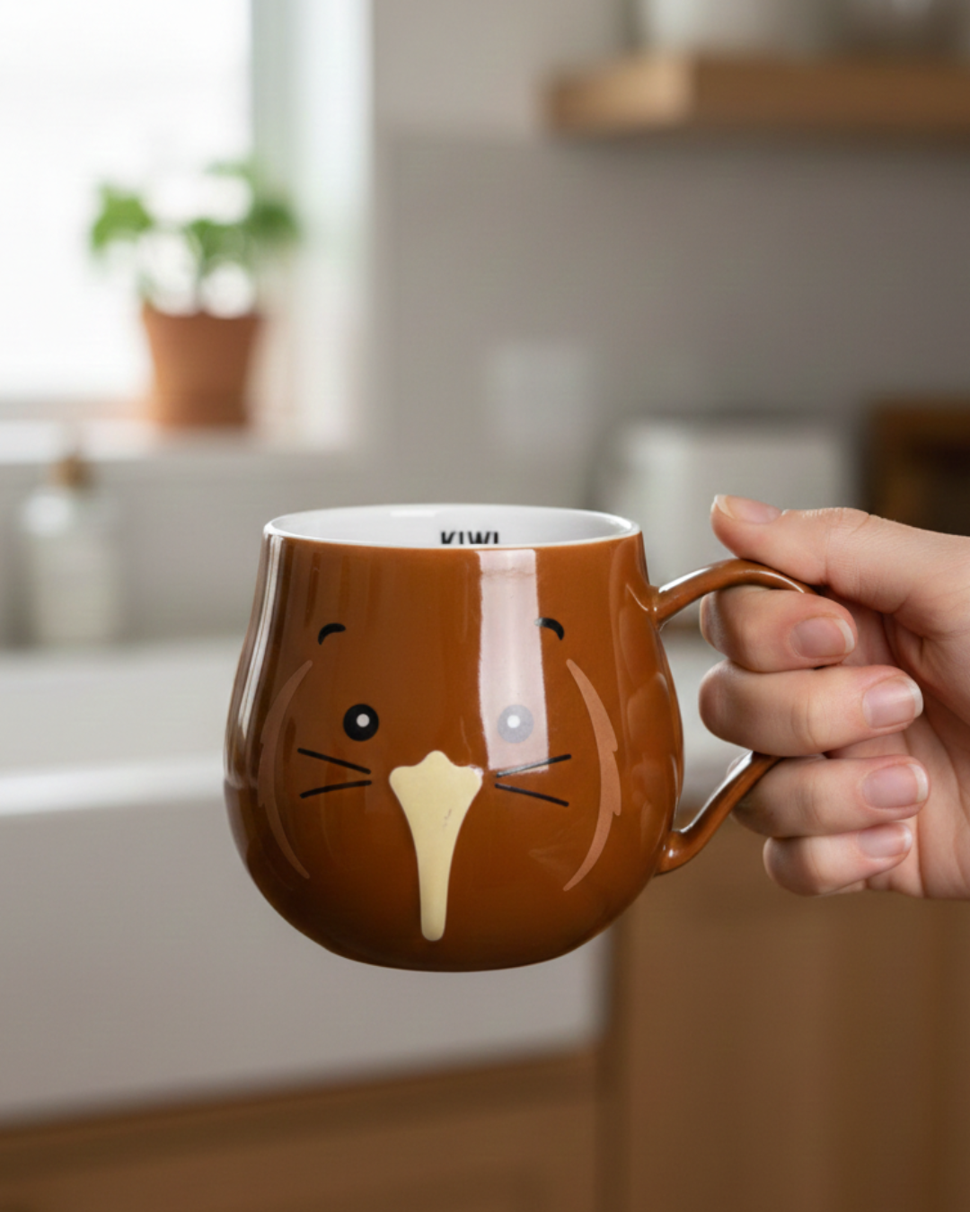 Cute Kiwi Mug – 350ml Ceramic Coffee Cup