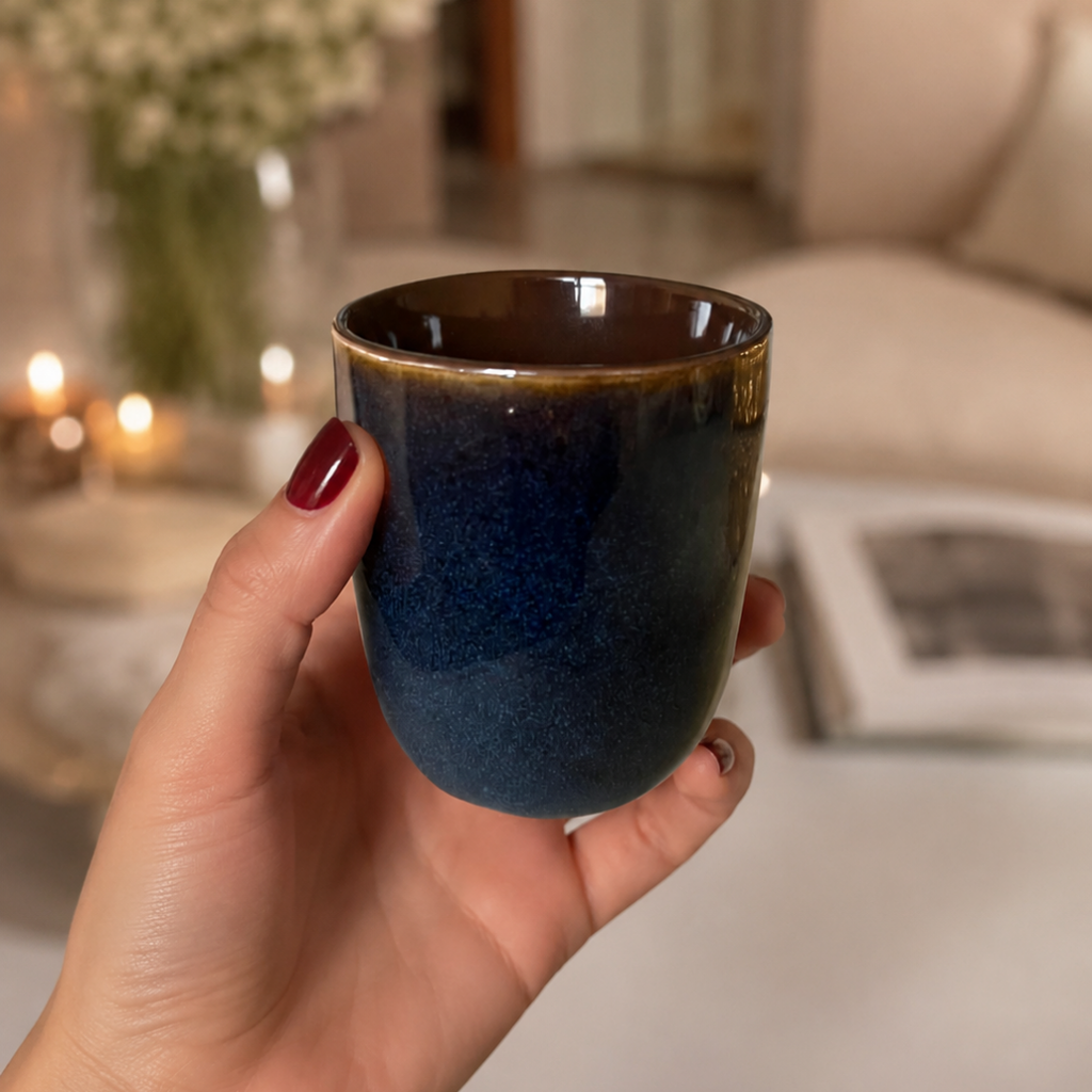 Deep Blue 200ml Coffee Cup