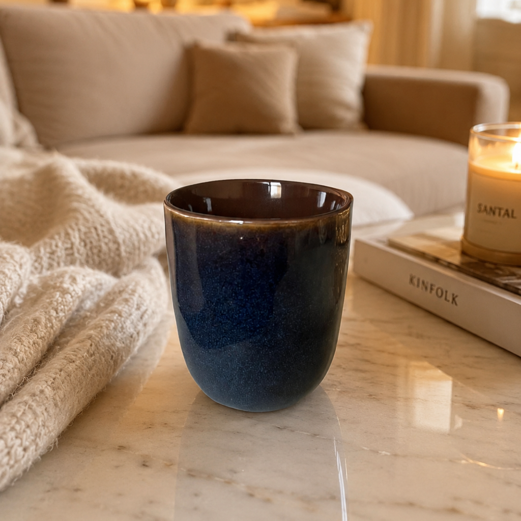 Deep Blue 200ml Coffee Cup