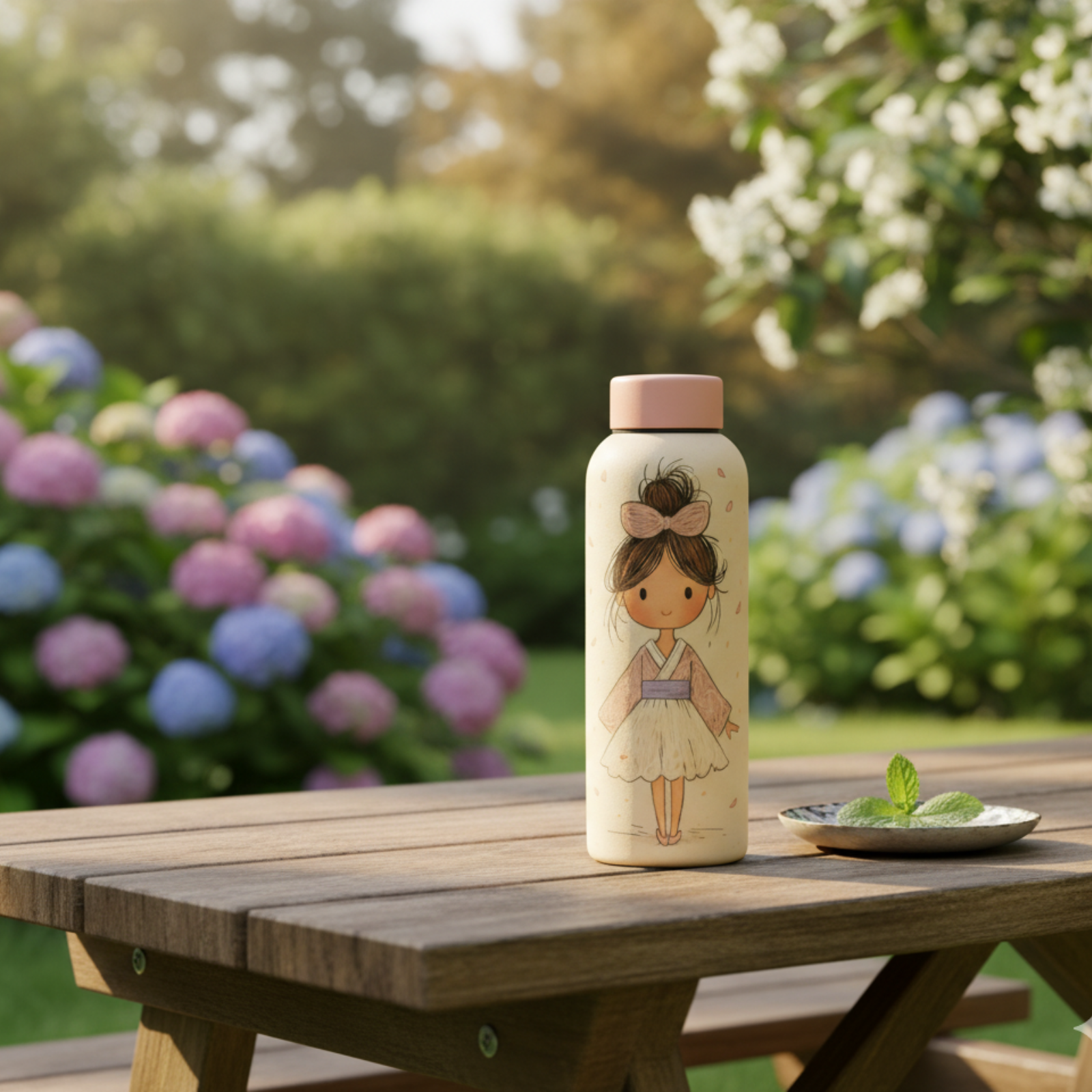 Cute Girl Bottle - Adorable Water Bottle for Kids & Teens