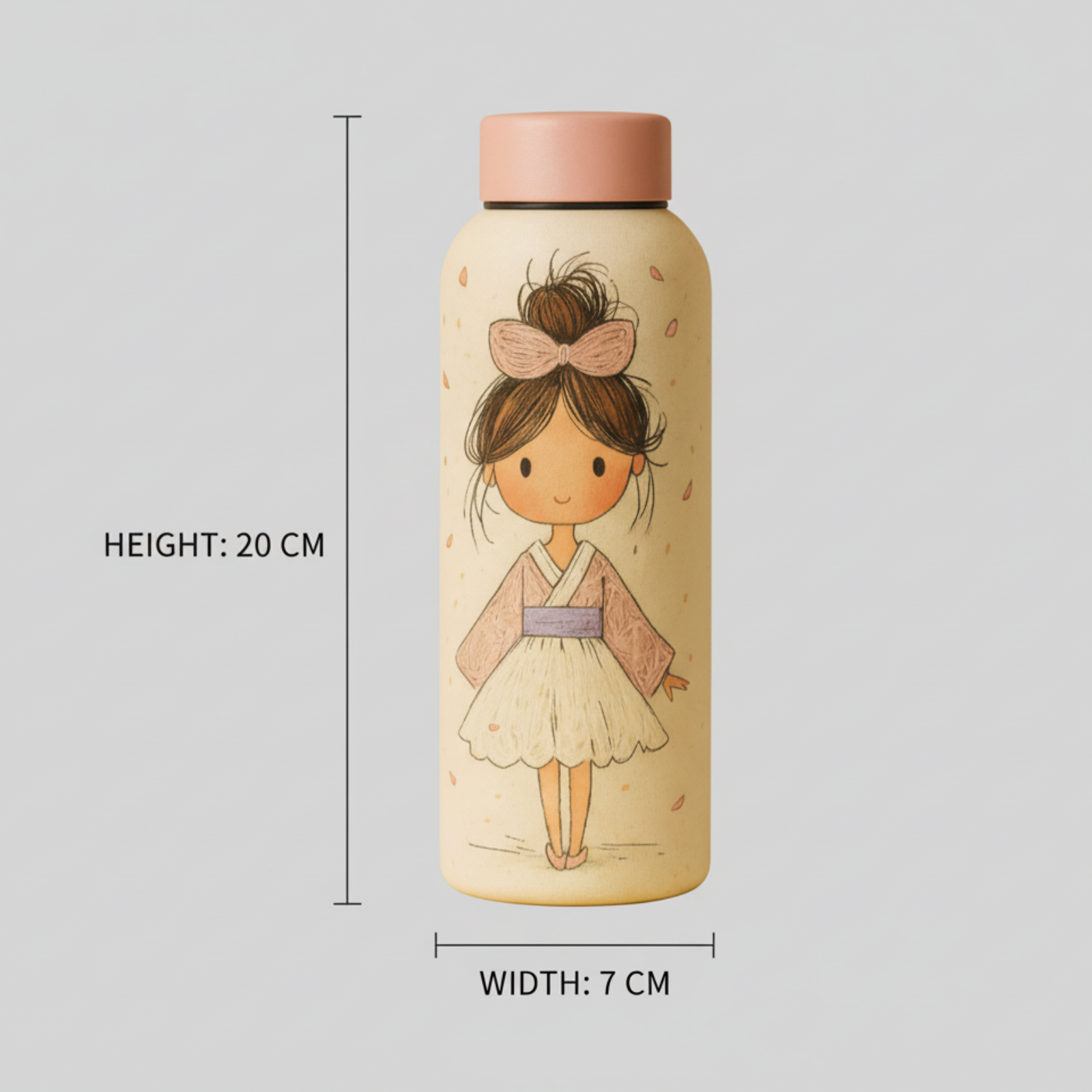 Cute Girl Bottle - Adorable Water Bottle for Kids & Teens