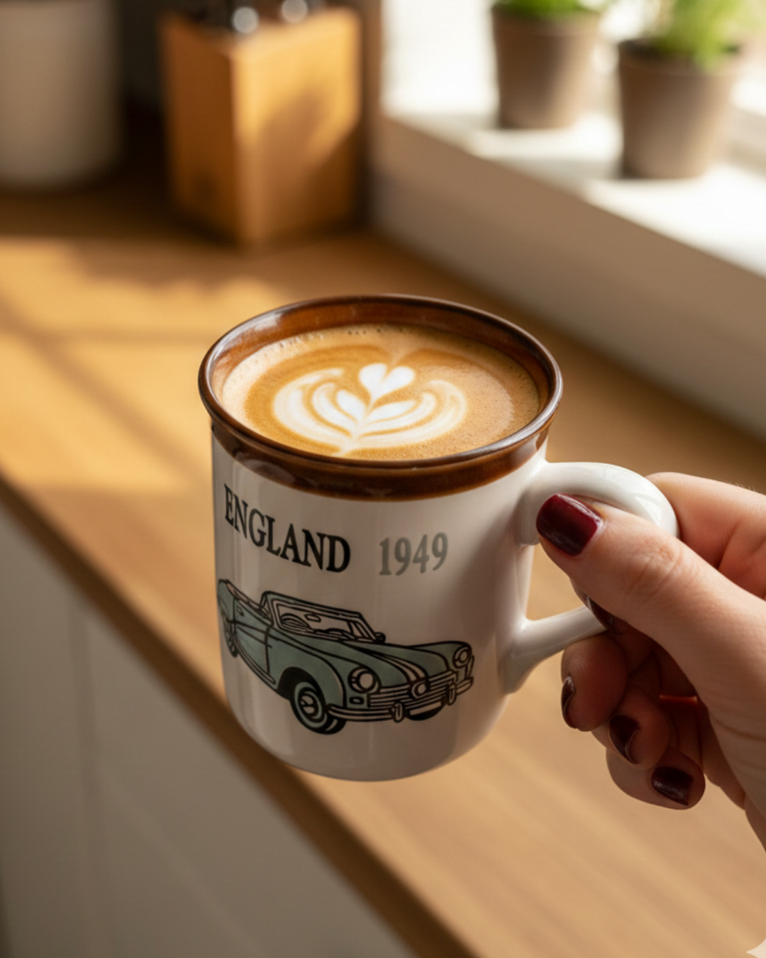 England 1949 Vintage Car Ceramic Mug – 310ml Coffee Cup