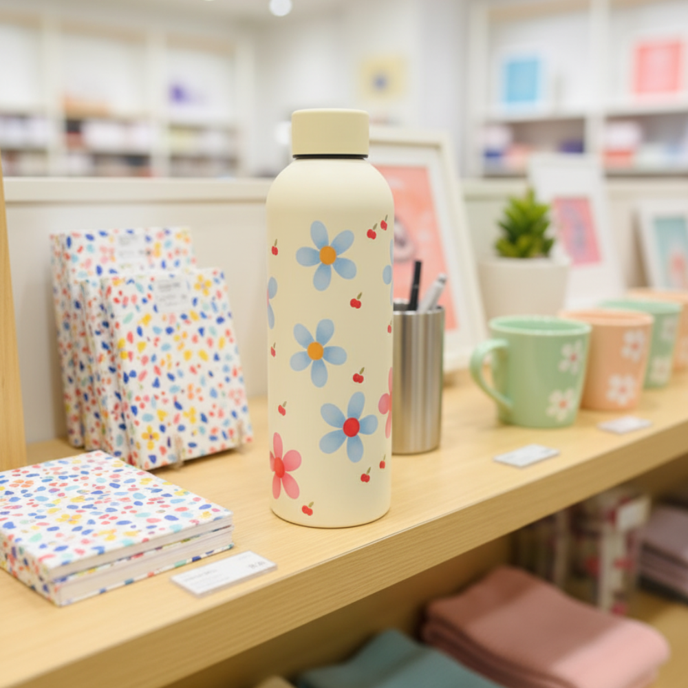 Floral Bottle - Elegant Flower Design Water Bottle