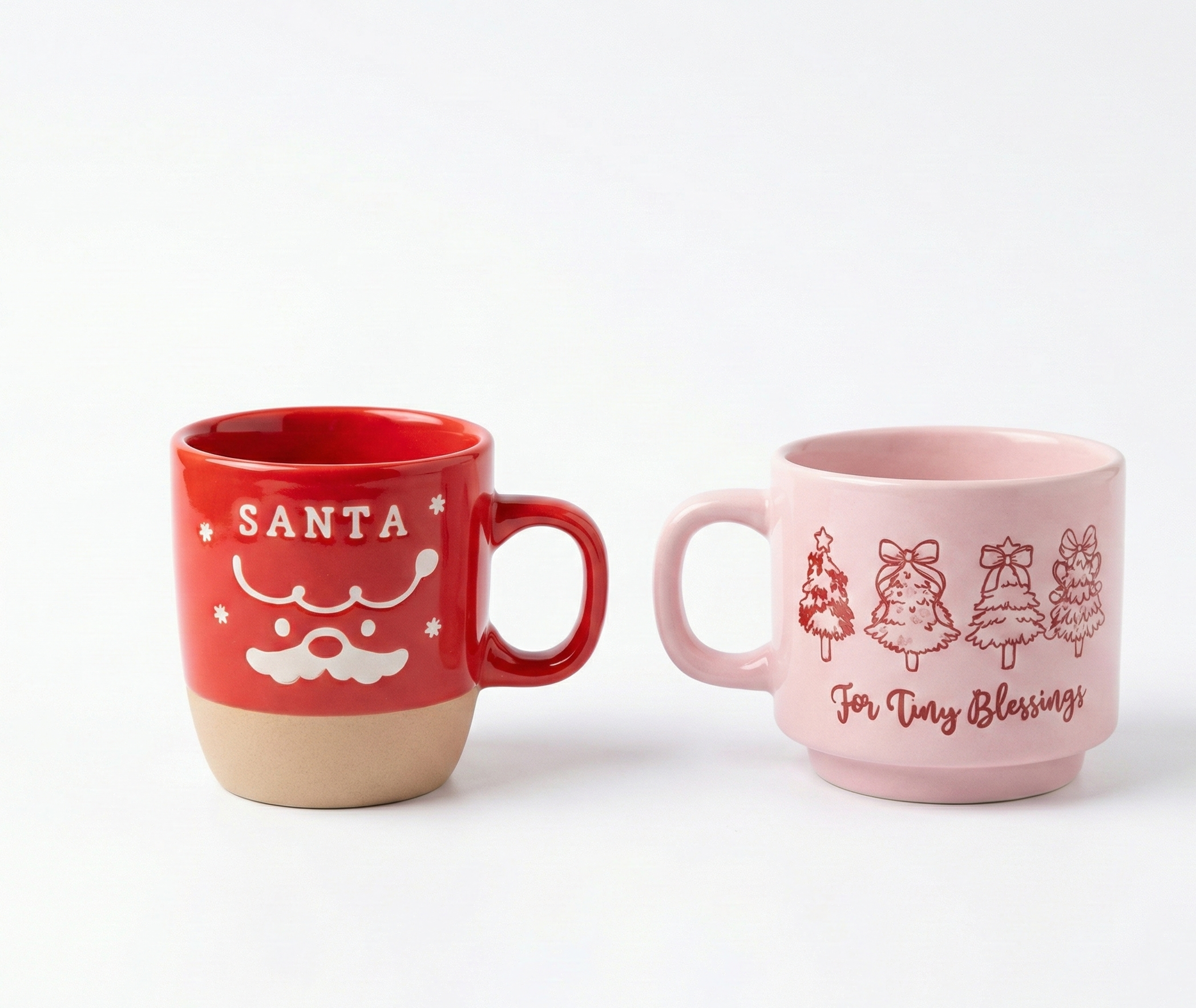Cozy Holiday Espresso Duo 140ML – Santa & Pink Cup Set 17% OFF