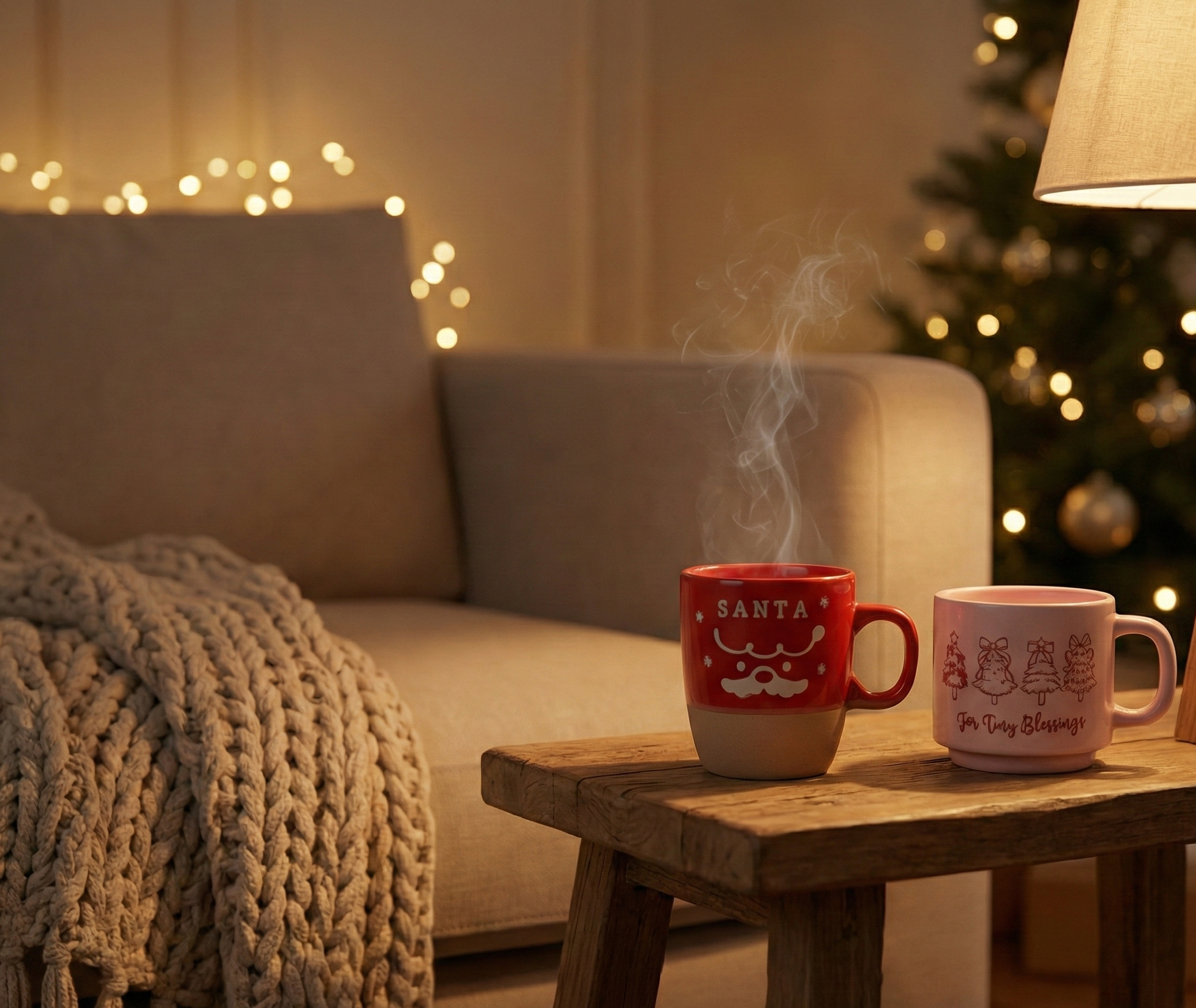 Cozy Holiday Espresso Duo 140ML – Santa & Pink Cup Set 17% OFF