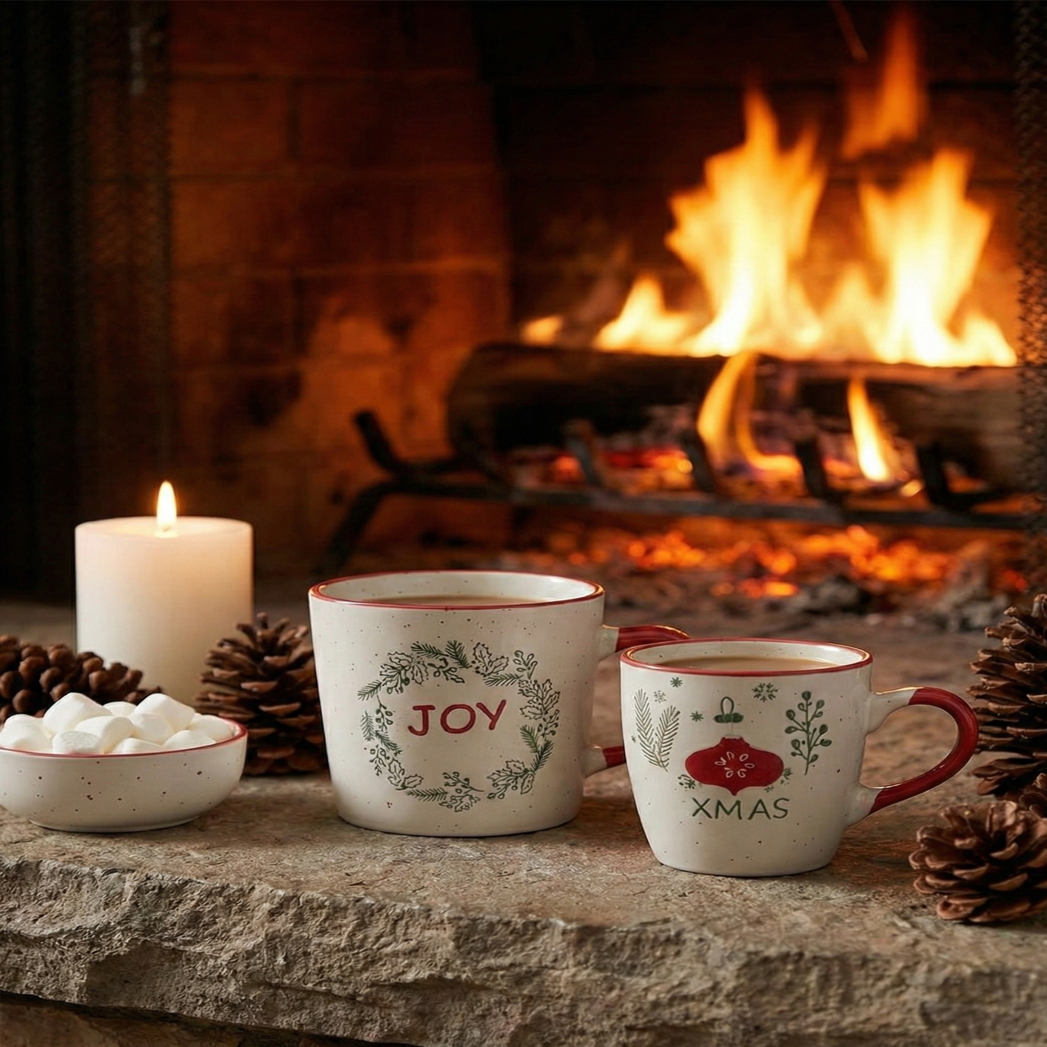 Handmade Ceramic Mug Set - Large & Medium