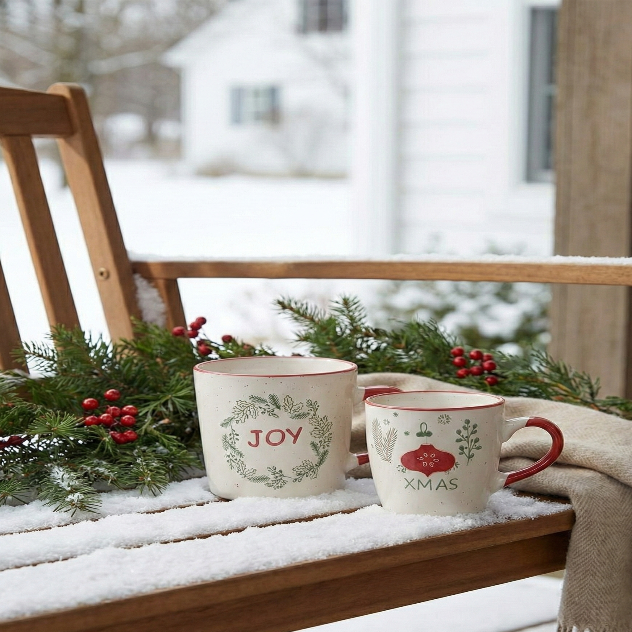 Handmade Ceramic Mug Set - Large & Medium