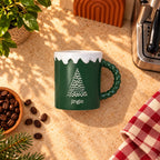 Jingle Christmas Tree Mug, Green with Twisted Handle, 350ml – view 2