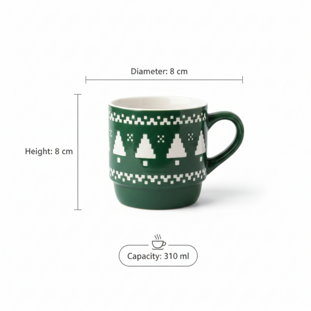 Green Pixel Christmas Tree Cup