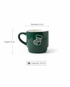 Green Christmas Stocking Cup – 310 ml Holiday Edition