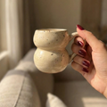 Handcrafted Speckled Ceramic Espresso Mug – Minimal Double-Curve Design - Gifteila