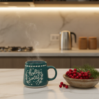 HandMade Holly Jolly Mug Large - Festive Christmas Coffee Mug