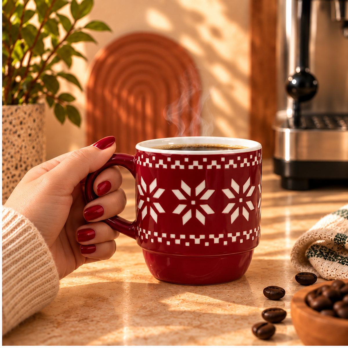 Nordic Snowflake Christmas Mug – 310ml - ceramic mug, view 2 of 4