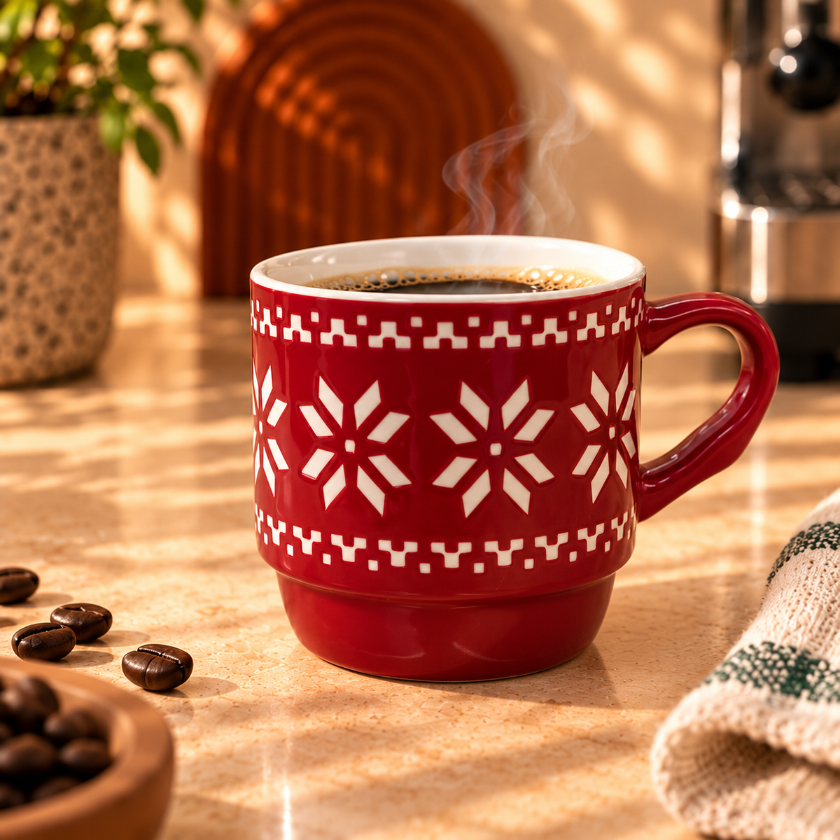 Nordic Snowflake Christmas Mug – 310ml - ceramic mug, view 3 of 4