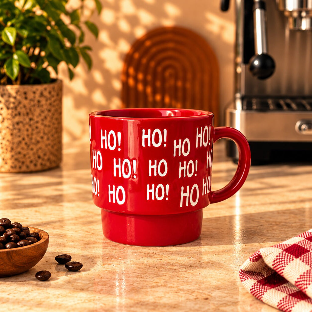 Ho Ho Ho Christmas Mug, Festive Red, 350ml by Gifteila