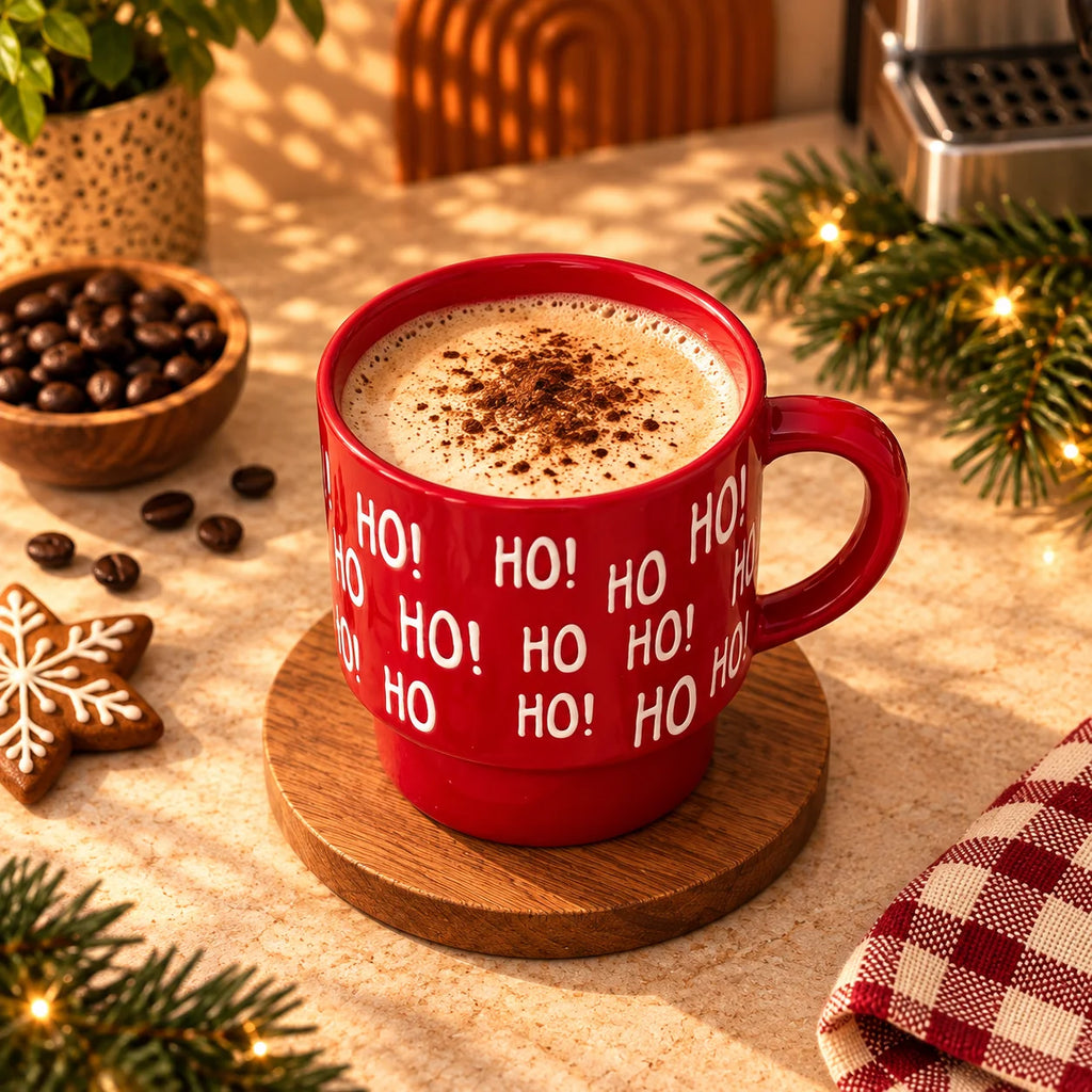 Ho Ho Ho Christmas Mug, Festive Red, 350ml – view 2
