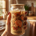 Luxury Coffee Glass Jar – Bamboo Lid & Straw - Gifteila