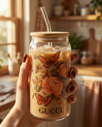 Luxury Coffee Glass Jar – Bamboo Lid & Straw