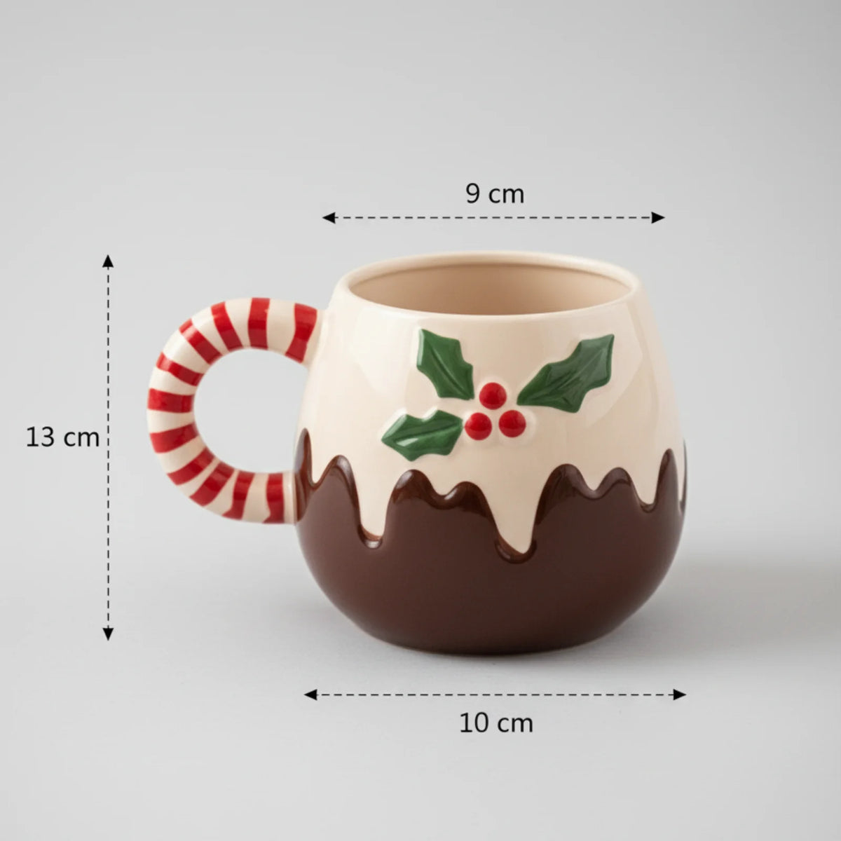 Christmas Pudding Mug with Candy Cane Handle 350ml - photo 5