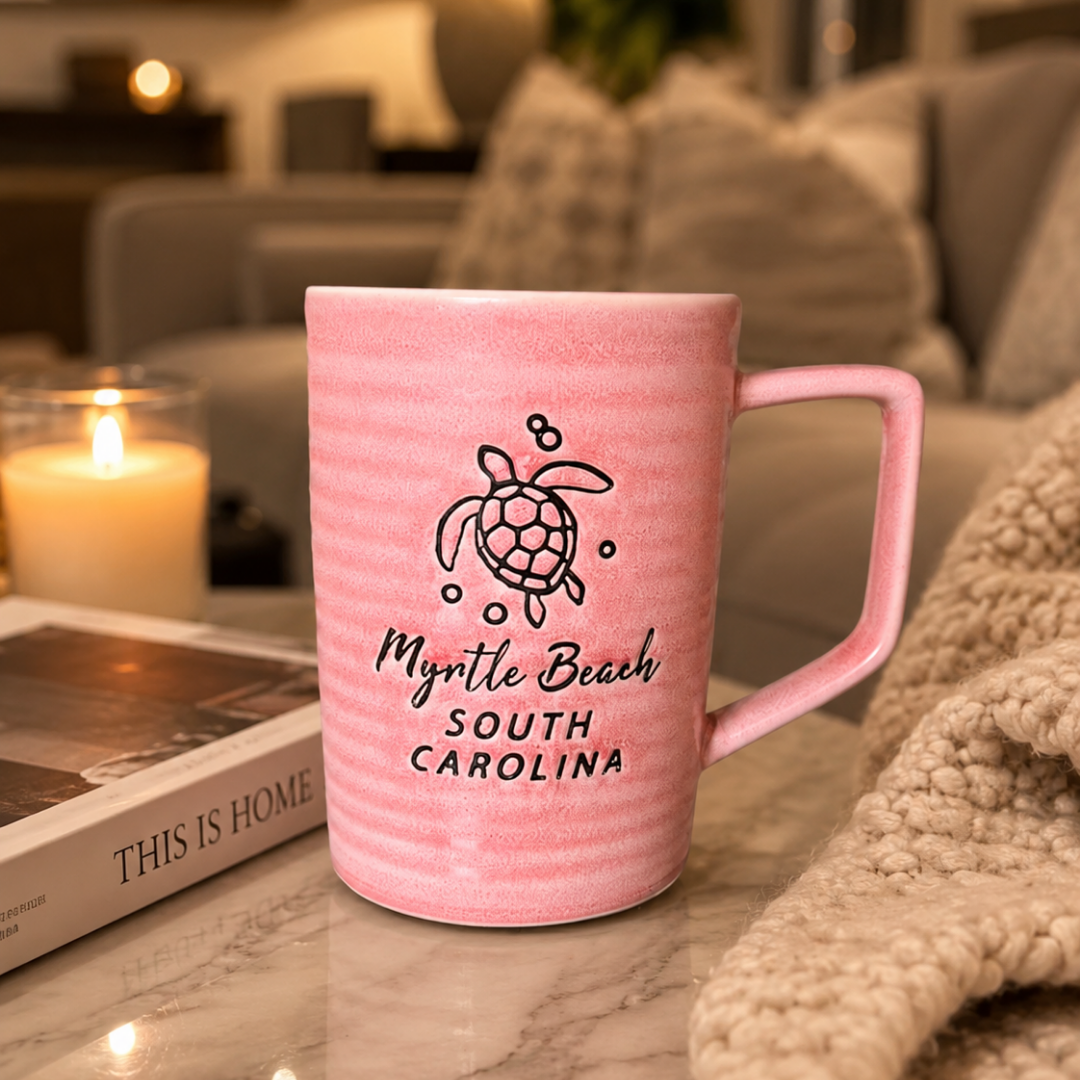 Pink Turtle Beach Mug 370ml