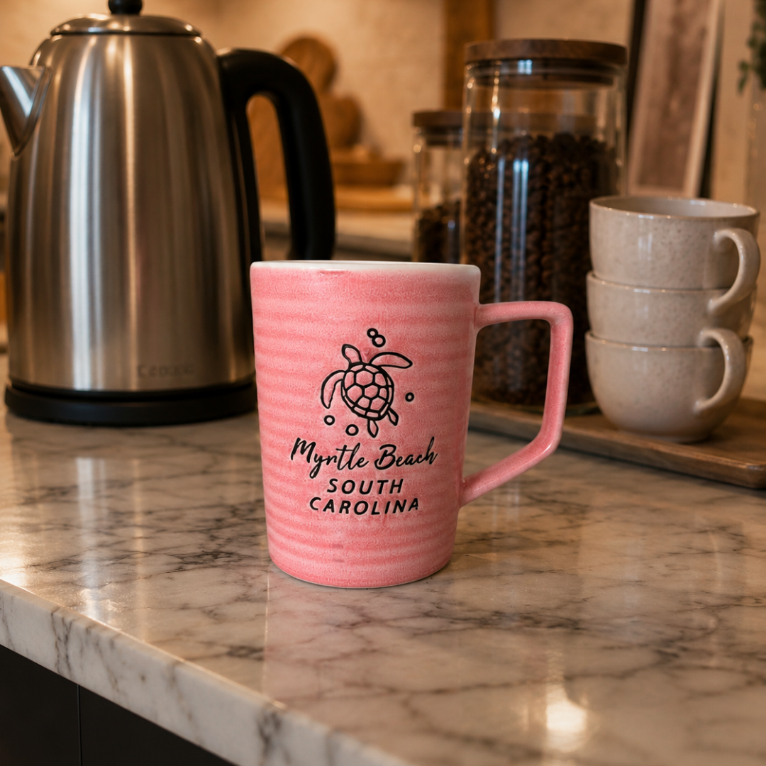 Pink Turtle Beach Mug 370ml
