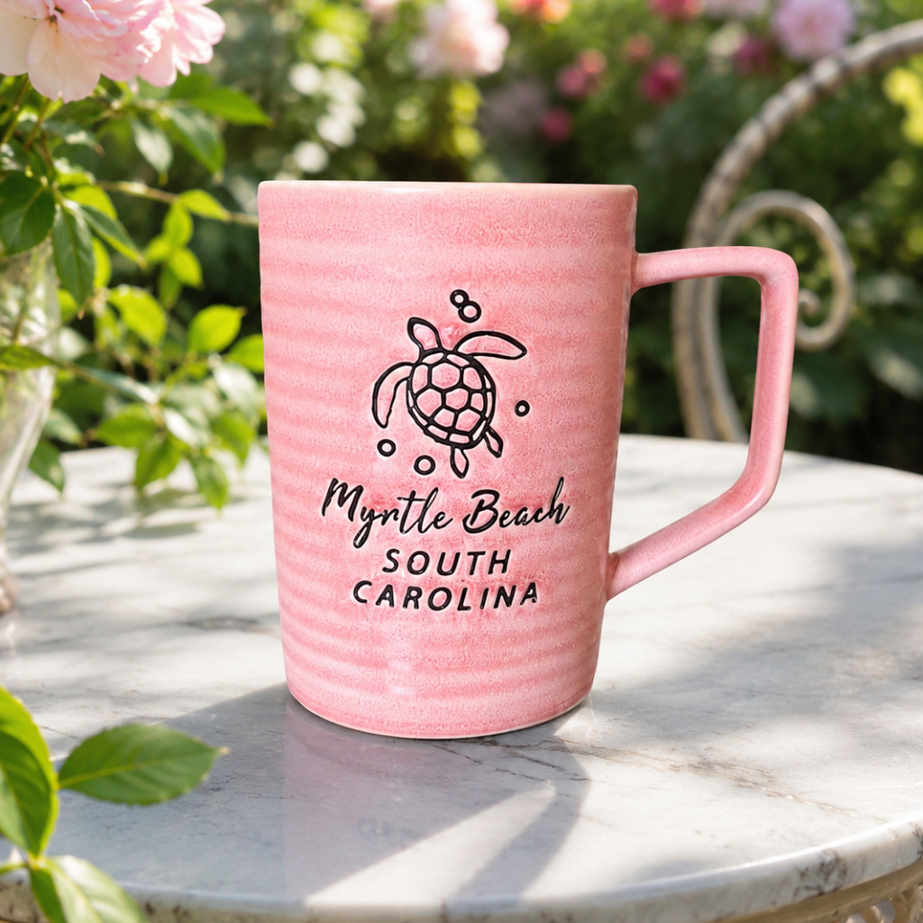 Pink Turtle Beach Mug 370ml