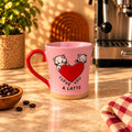 I Love You a Latte Kitten Mug – Pink with Red Handle, 400ml by Gifteila