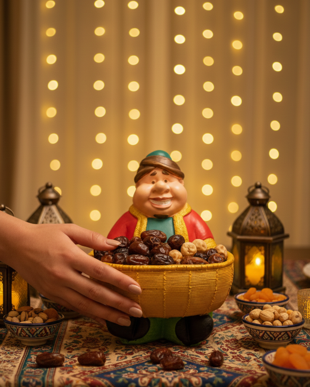 Huge Ramadan Fananes Decorative Basket – Festive Character Edition