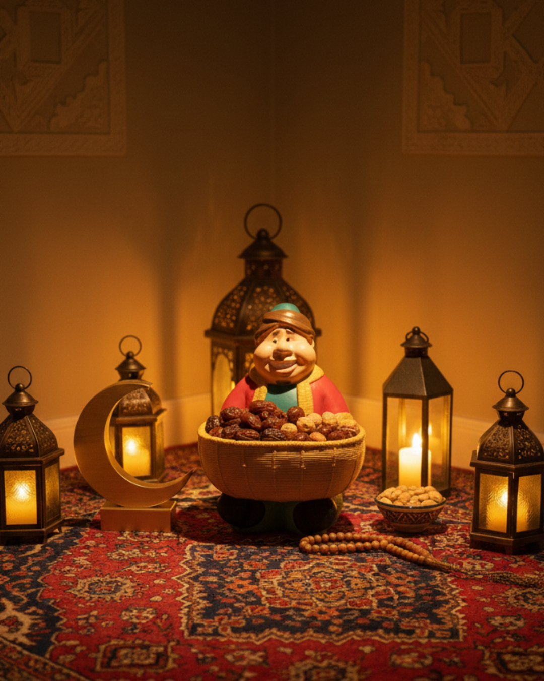 Huge Ramadan Fananes Decorative Basket – Festive Character Edition