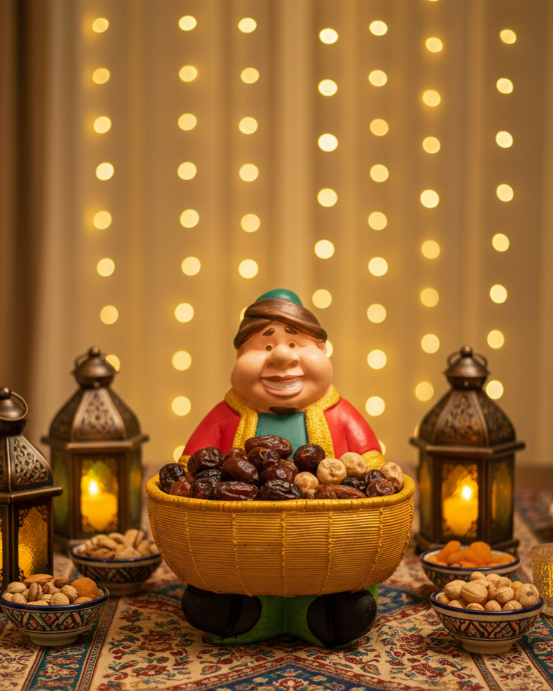 Huge Ramadan Fananes Decorative Basket – Festive Character Edition