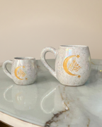Handmade Pottery Ramadan Crescent Mug Bundle – Large 380ml  & Mini 180ml