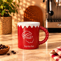 Ho Ho Ho Santa Mug, Red with Twisted Handle, 350ml by Gifteila