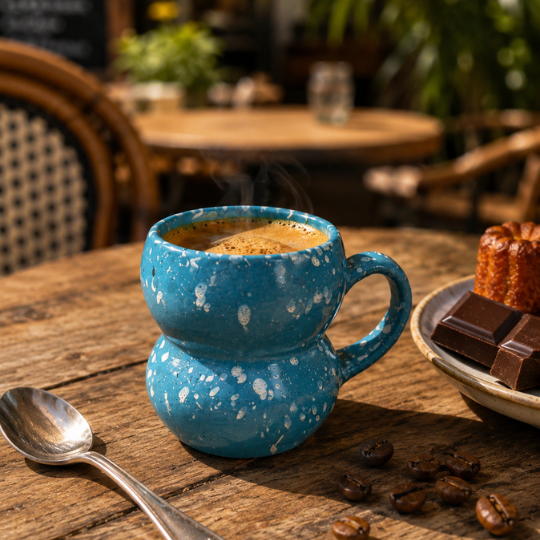 Sky Blue Speckled Ceramic Mug 120ml