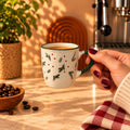Pine & Berries Cup – Cream with Green Handle, 150ml by Gifteila