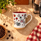 Love You Doodle Mug – White with Red Interior, 400ml – view 4