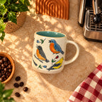 Garden Birds Mug – Cream with Teal Interior, 400ml – view 4