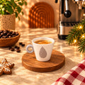 Striped Teardrop Espresso Cup, White & Taupe, 90ml by Gifteila