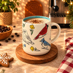 Songbirds & Flowers Mug – Cream with Teal Interior, 400ml – view 4