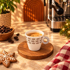Geometric Trees Espresso Cup, White & Taupe, 90ml – view 3
