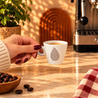 Striped Teardrop Espresso Cup, White & Taupe, 90ml – view 3