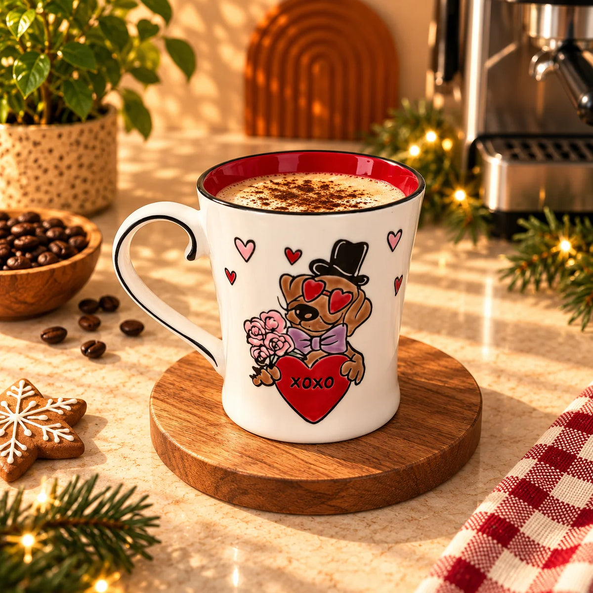 XOXO Puppy Love Mug – White with Red Interior, 400ml – view 3