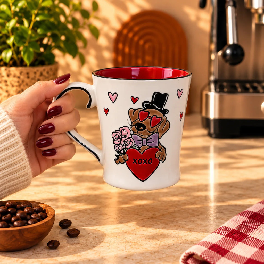 XOXO Puppy Love Mug – White with Red Interior, 400ml – view 2