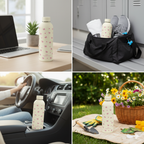 Creamy Bow Stainless Steel Bottle - Premium Insulated Water Bottle