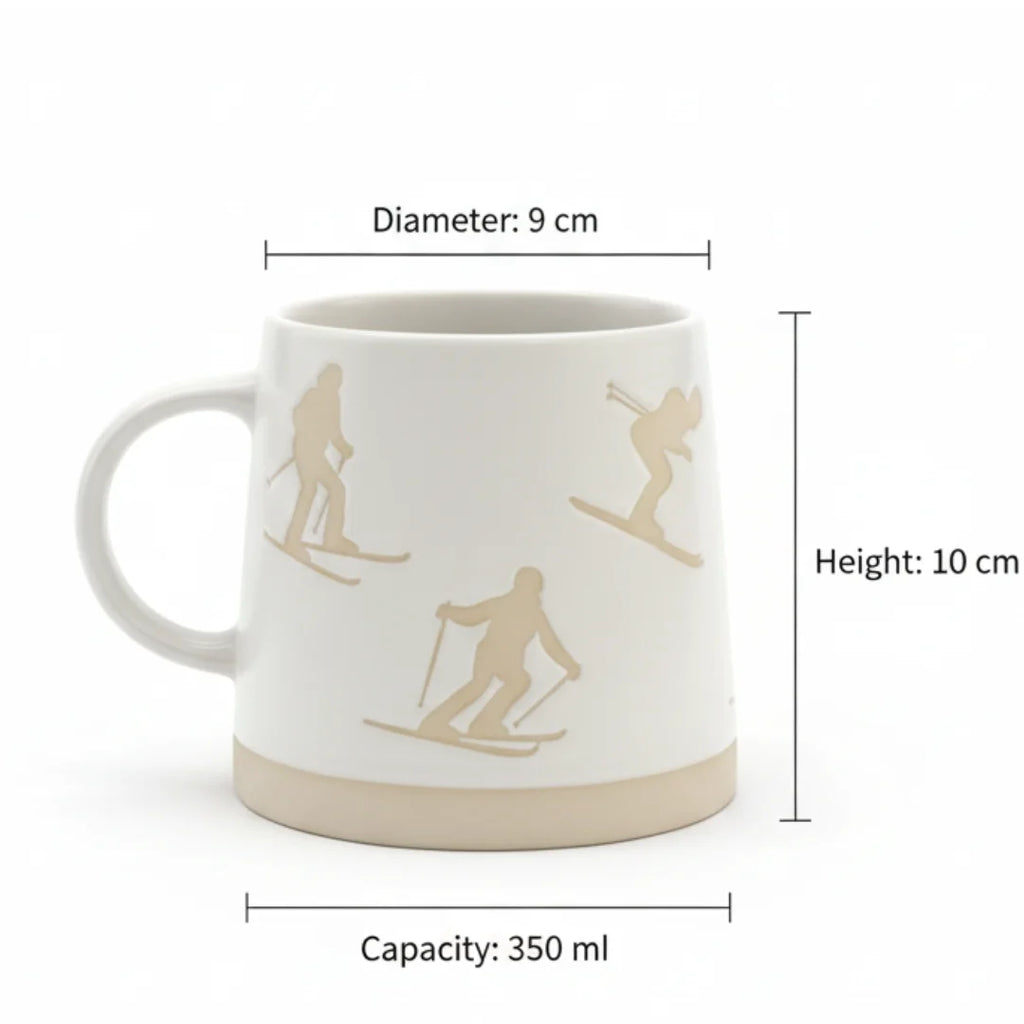 White Ski Silhouette Mug 350ml