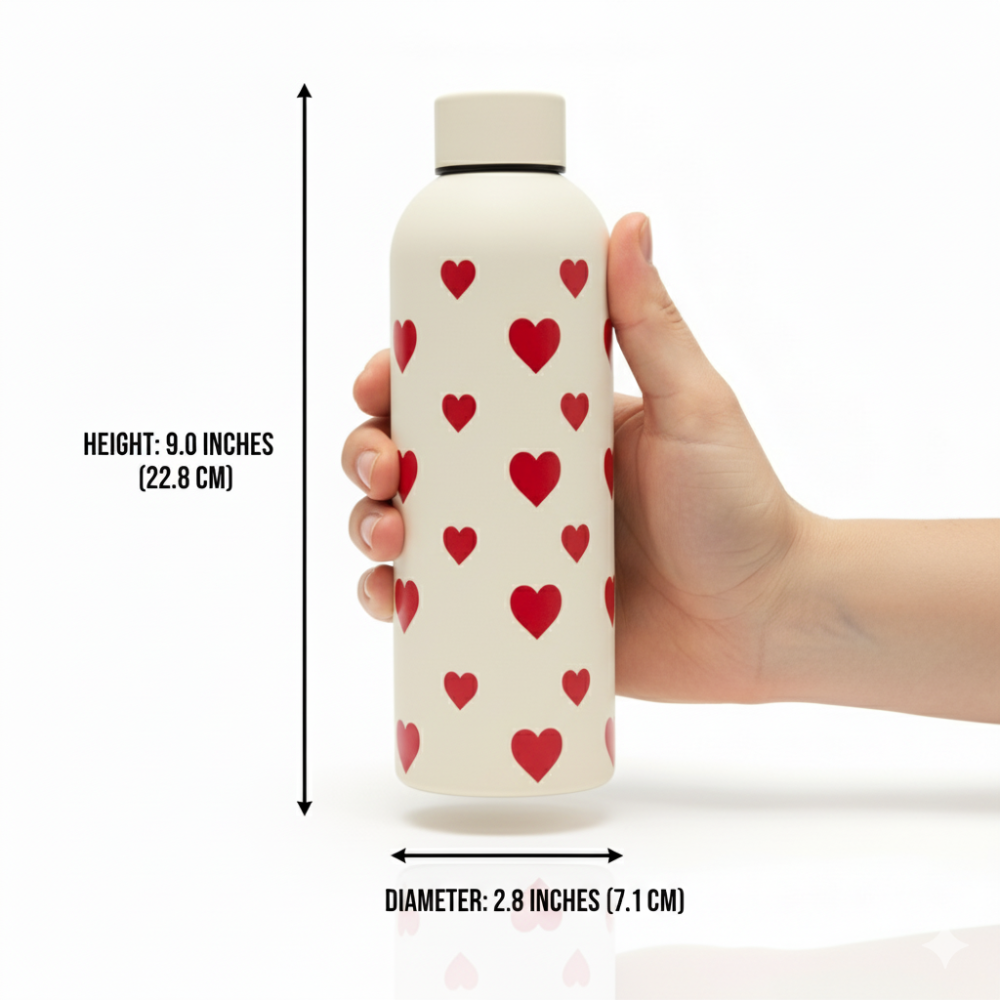 Heart Stainless Steel Bottle - Premium Insulated Water Bottle