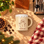 Christmas Winter Joy Snowman Mug, Cream with Twisted Handle, 350ml – view 3
